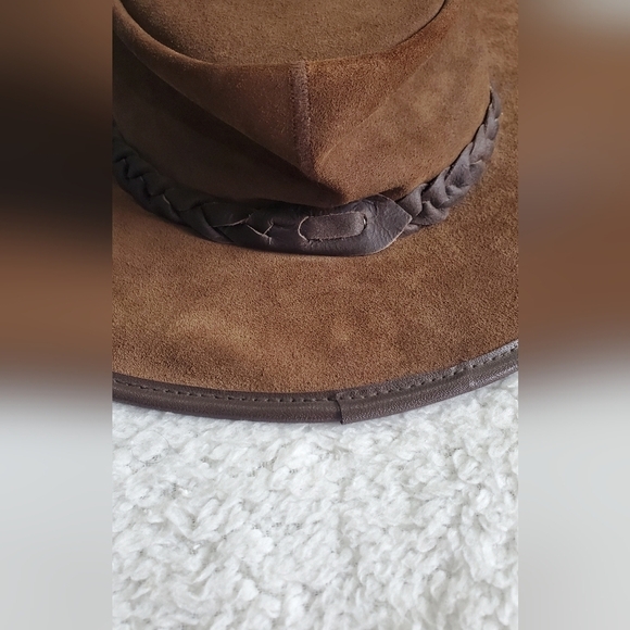OUTBACK Survival gear Vintage Leather Brown Western unsix  Hat - Picture 11 of 14